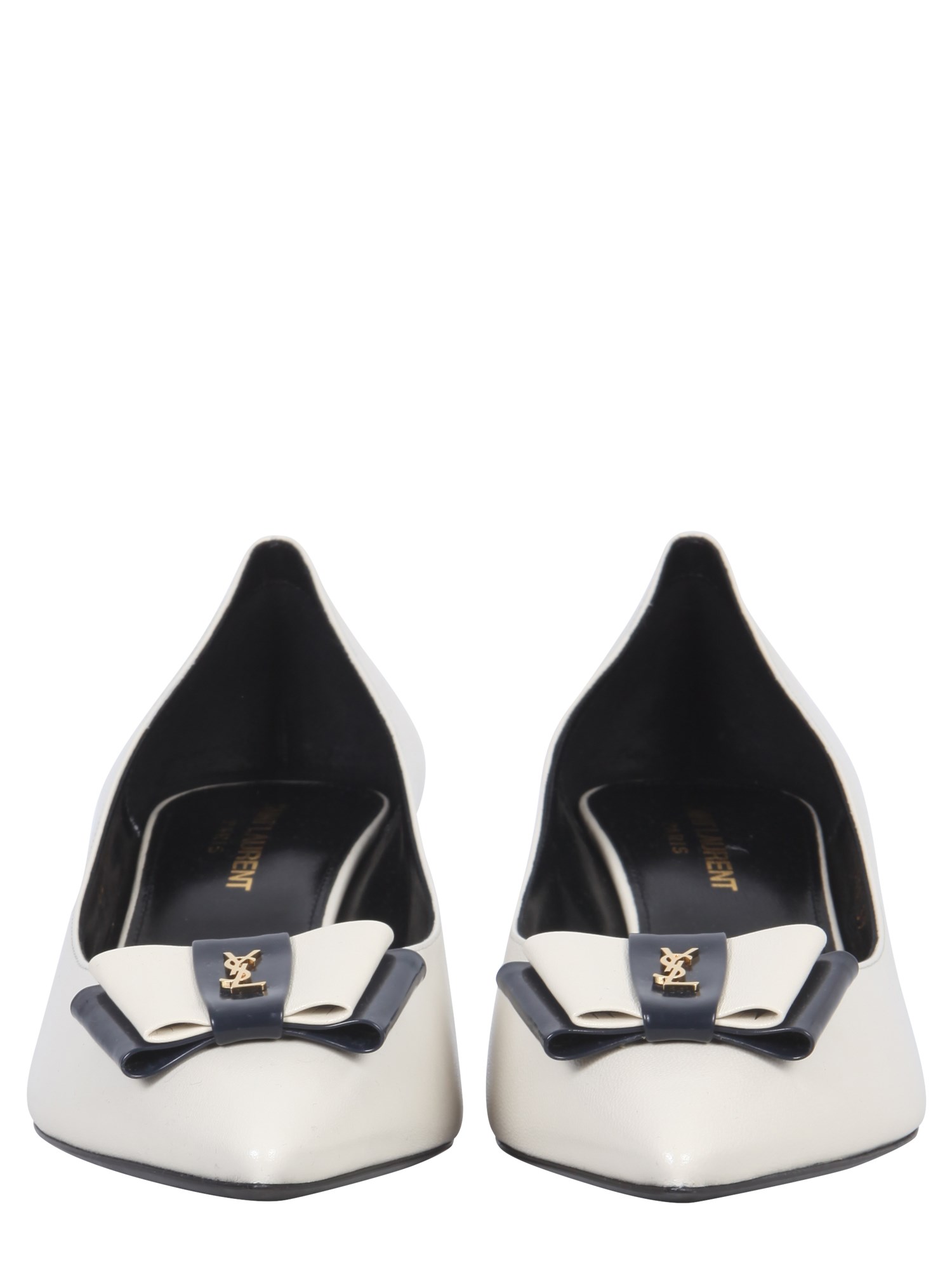 Anais Bow Pumps in Smooth Leather - Navy Pearl